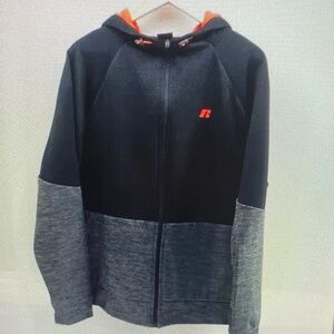 Russell Athletic Two-Tone Hoodie with Orange Highlights